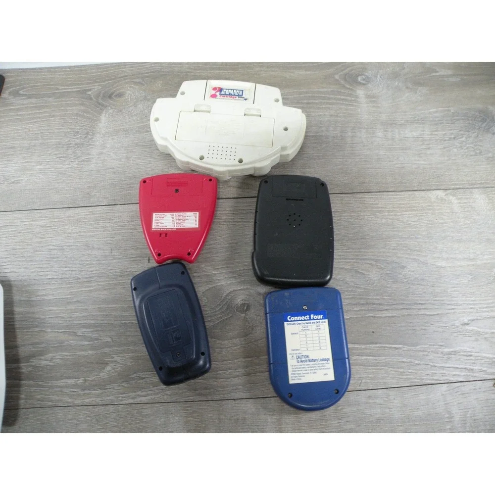 Vintage Electronic Handheld Games Lot: Tiger Jeopardy, Radica Poker, Golf, Tic